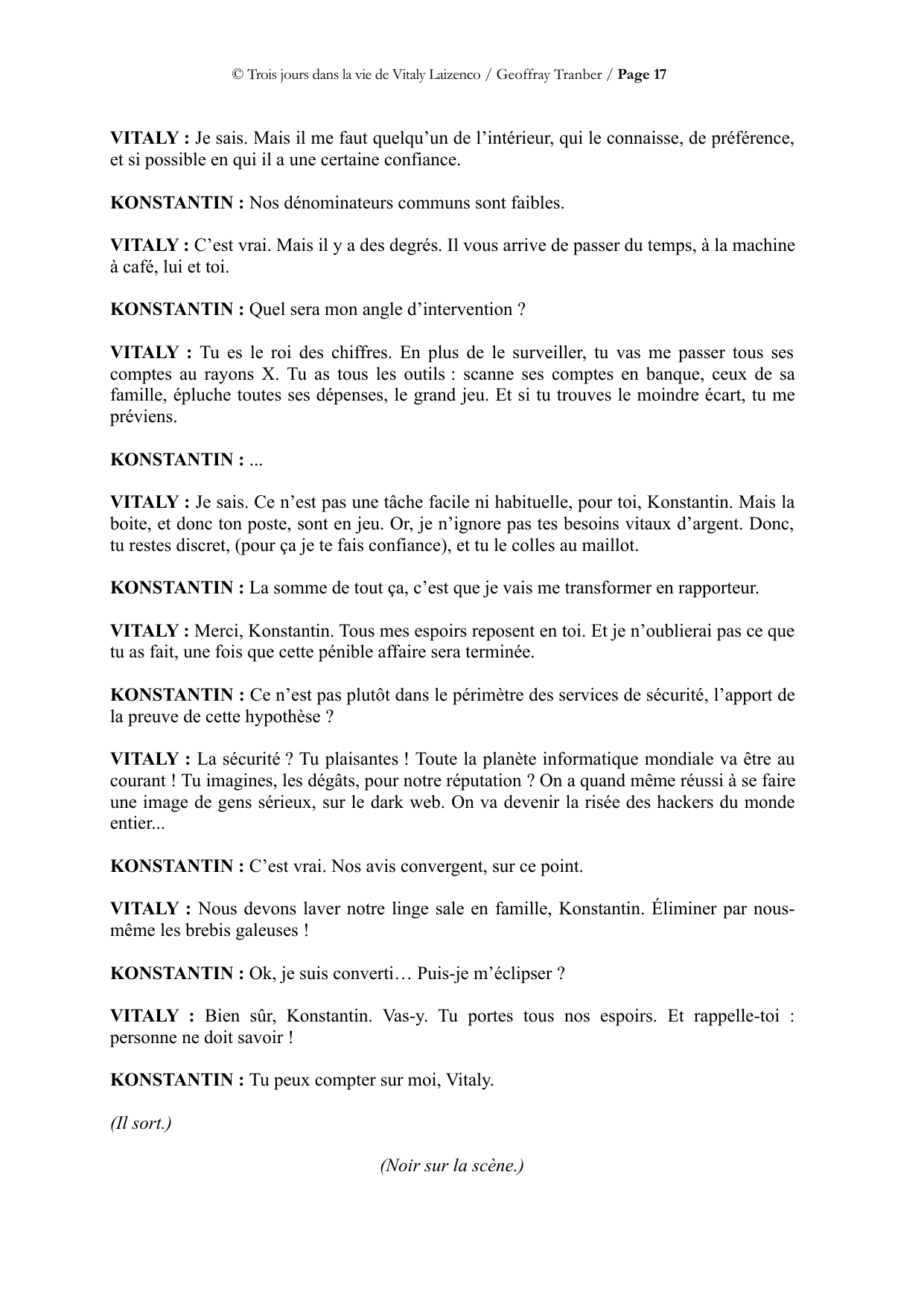 Trois jours dans la vie de Vitaly Laïzenco - page du manuscrit 17 / 34
