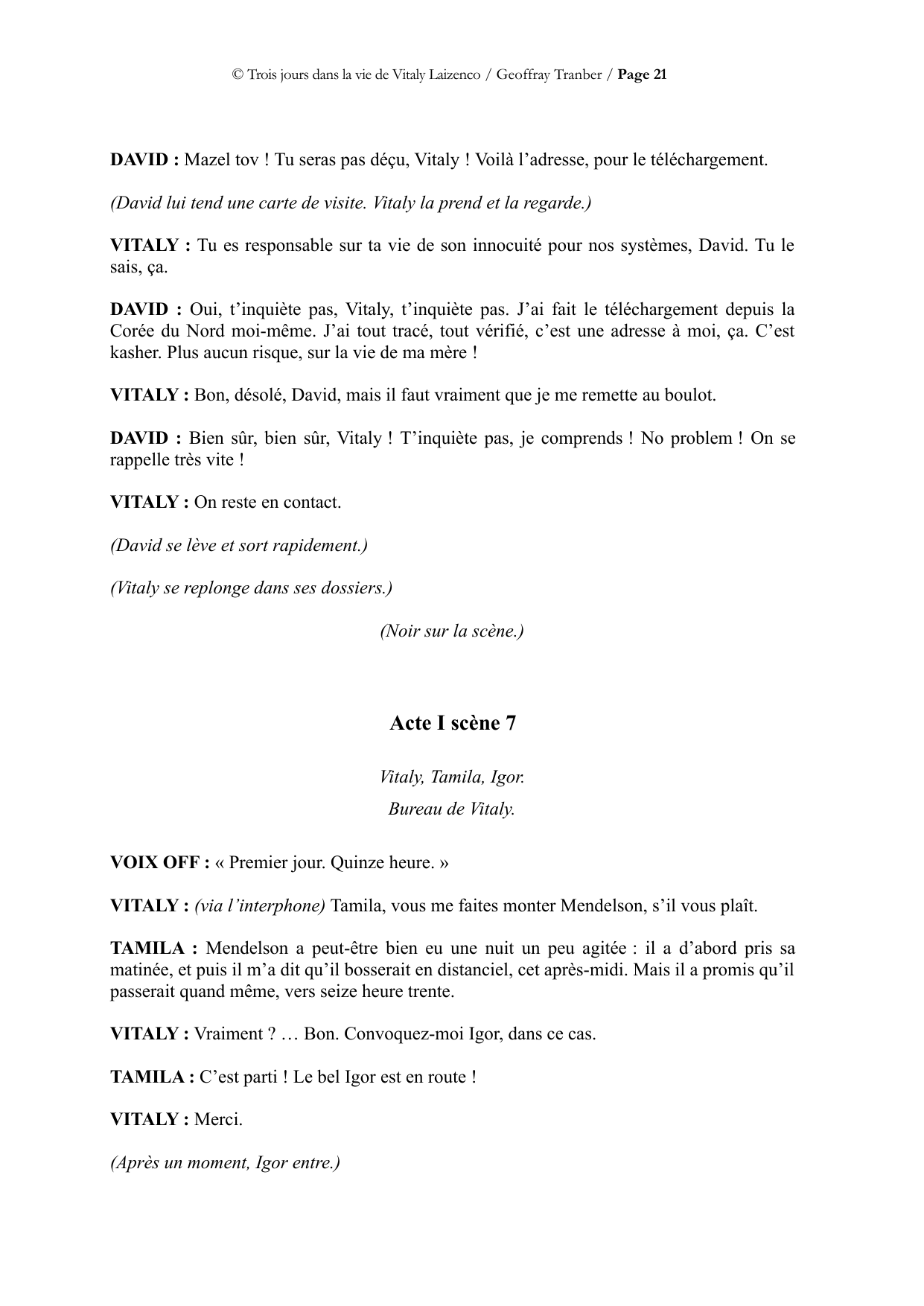 Trois jours dans la vie de Vitaly Laïzenco - page du manuscrit 21 / 34