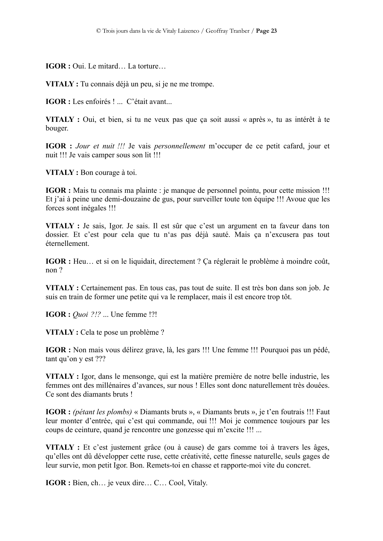 Trois jours dans la vie de Vitaly Laïzenco - page du manuscrit 23 / 34