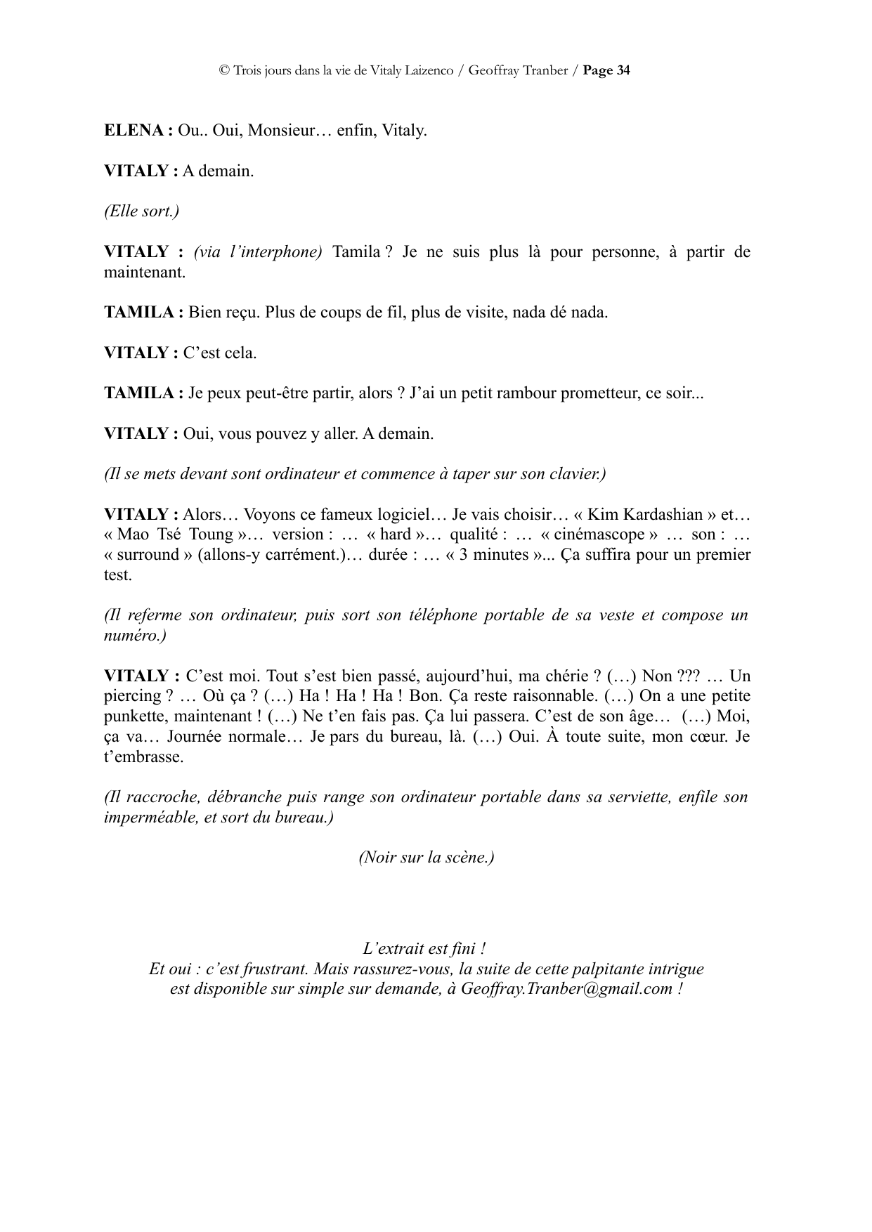 Trois jours dans la vie de Vitaly Laïzenco - page du manuscrit 34 / 34